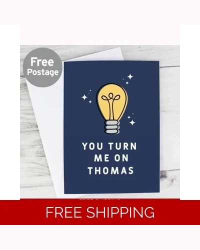 Personalised You Turn Me On Card