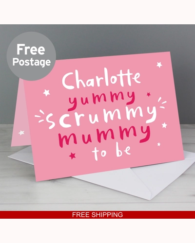 Personalised Yummy Scrummy Mummy To Be Card Personalised Yummy Scrummy Mummy To Be Card