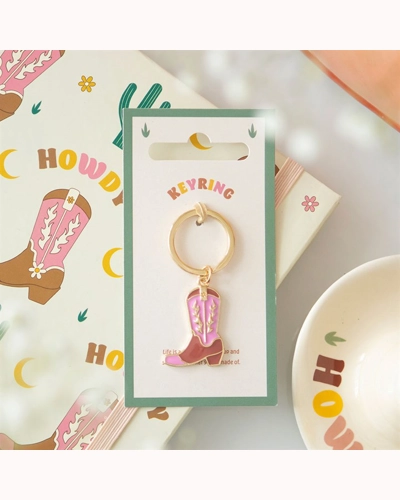 Pink Cowboy Boot Keyring Pink Cowboy Boot Keyring