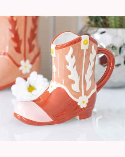 Pink Cowboy Boot Shaped Mug Pink Cowboy Boot Shaped Mug