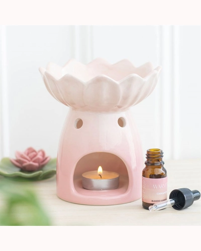Pink Water Lily Oil Burner and Wax Warmer Pink Water Lily Oil Burner and Wax Warmer