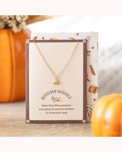 Pumpkin Necklace on Greeting Card Pumpkin Necklace on Greeting Card