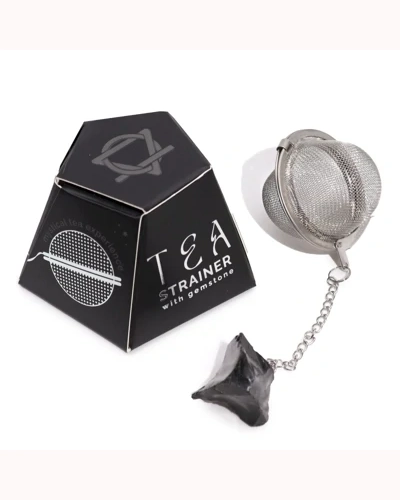 Raw Gemstone Tea Strainer - Black Obsidian Raw Gemstone Tea Strainer - Black Obsidian
