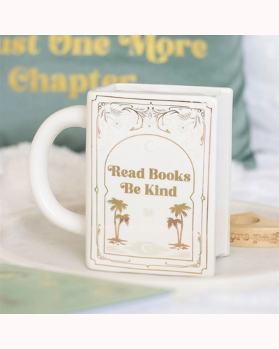 Read Books Be Kind White Book Shaped Mug Read Books Be Kind White Book Shaped Mug