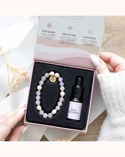Self Love Rose Quartz Crystal Essential Oil Bracelet Self Love Rose Quartz Crystal Essential Oil Bracelet