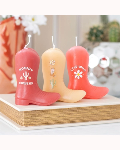 Set of 3 Cowboy Boot Candles Set of 3 Cowboy Boot Candles