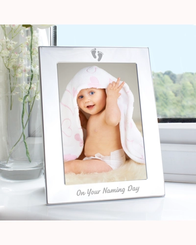 Silver 5x7 Naming Day Photo Frame