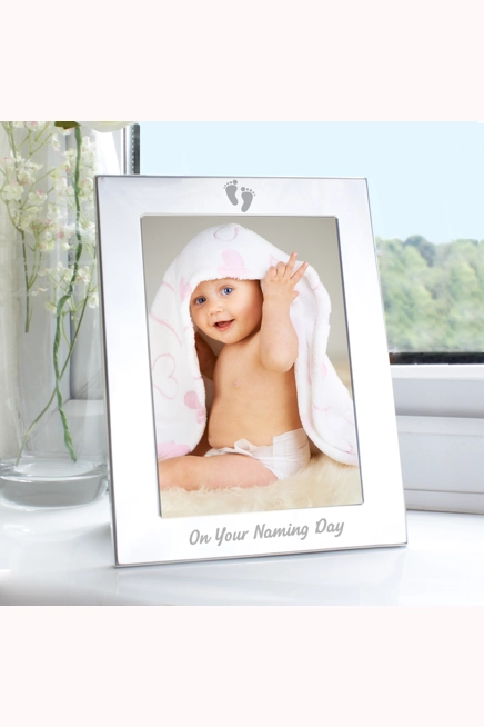 Silver 5x7 Naming Day Photo Frame
