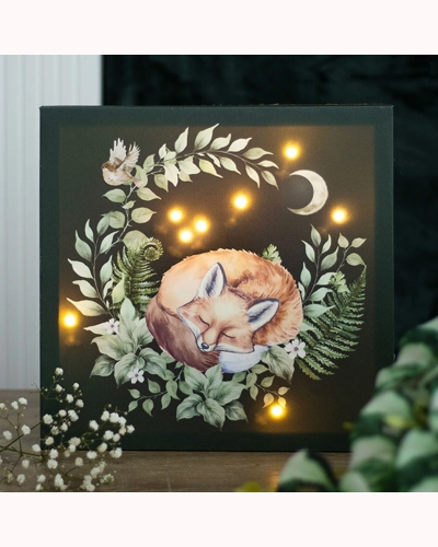 Sleeping Fox Light Up Canvas Plaque Sleeping Fox Light Up Canvas Plaque