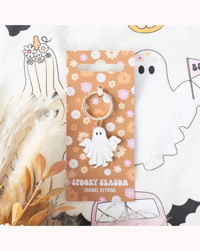 Spooky Season Groovy Ghost Keyring Spooky Season Groovy Ghost Keyring