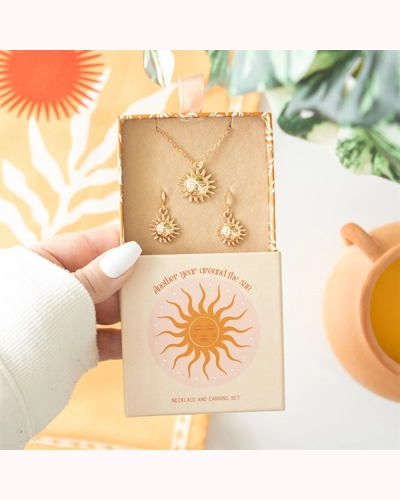 Sun Earring and Necklace Set Sun Earring and Necklace Set
