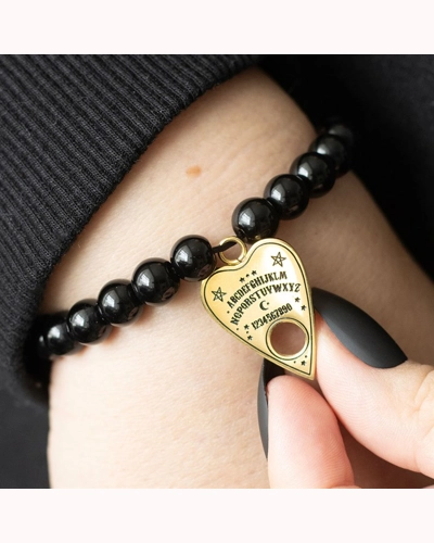 Talking Board Planchette Beaded Charm Bracelet Talking Board Planchette Beaded Charm Bracelet