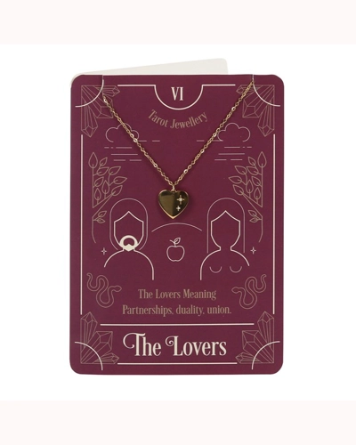 The Lovers Tarot Necklace on Greeting Card The Lovers Tarot Necklace on Greeting Card