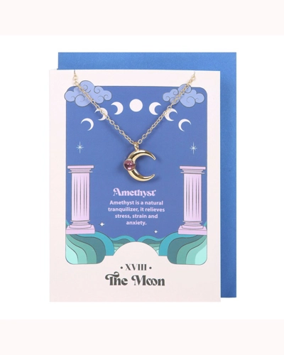 The Moon Celestial Amethyst Necklace Greeting Card The Moon Celestial Amethyst Necklace Greeting Card