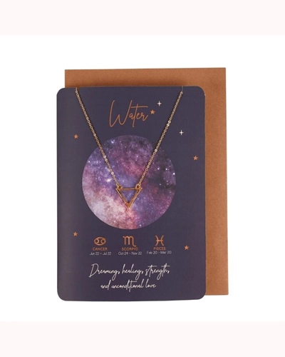 Water Element Zodiac Necklace Card Water Element Zodiac Necklace Card