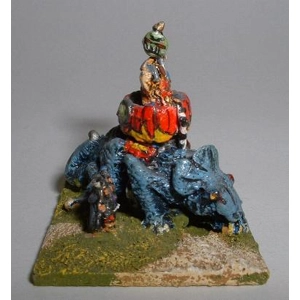 LIZ02  Giant lizard with howdah and crew