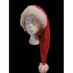 Plush bright red Long Style Santa Hat
