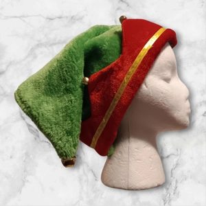 Plush elf jingle bell hat