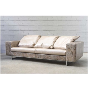 Fendi faux crocodile skin and leather settee