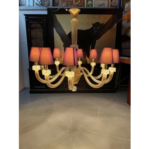 Barovier & Toso Amsterdam Murano glass Chandelier in Gold Black Shade 10 Lights Barovier & Toso Amsterdam Murano glass Chandelier in Gold Black Shade 10 Lights