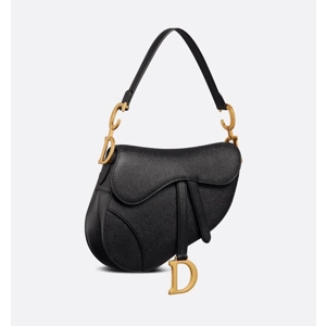 DIOR MINI SADDLE BAG with SHOULDER STRAP black grained calfskin DIOR MINI SADDLE BAG with SHOULDER STRAP black grained calfskin