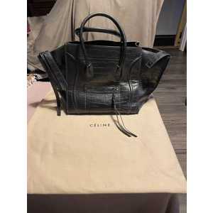 Celine Cult Authentic Genuine Blue Phantom Leather Crocodile Tote Bag Celine Cult Authentic Genuine Blue Phantom Leather Crocodile Tote Bag