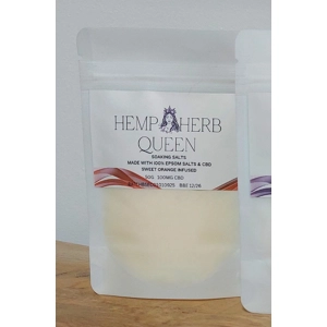 Hemp Herb Queen CBD Soaking Salts Infused with Sweet Orange Essential Oils