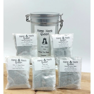 Hemp Tea bags Sample Set Clip Lid Tin