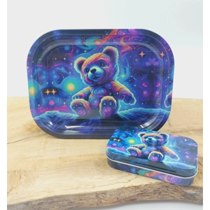 Funky Bear Rolling Tray & Baccy Tin Set