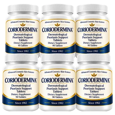 Coriodermina Plus® –Box of 6 bottles-Psoriasis Support Tablets