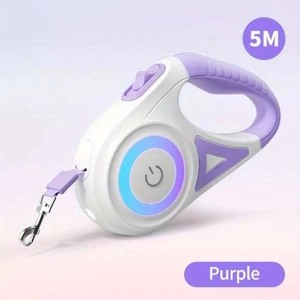 Purple dog retractable lead with Torch Purple dog retractable lead with Torch