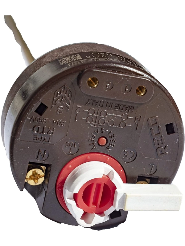 RECO Thermostat 7492RTDL Universal rod with thumb, 250V 20A, type RTD, overheat fuse.