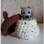 Tiny Grey Squirrel In An Acorn