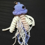 Blue Jellyfish Crochet Keychain