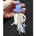 Blue Jellyfish Crochet Keychain
