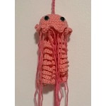 Crochet Pink Jellyfish Keychain