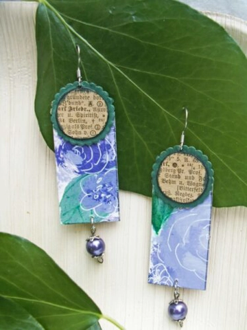 Naušnice Zeleno i ljubičasto