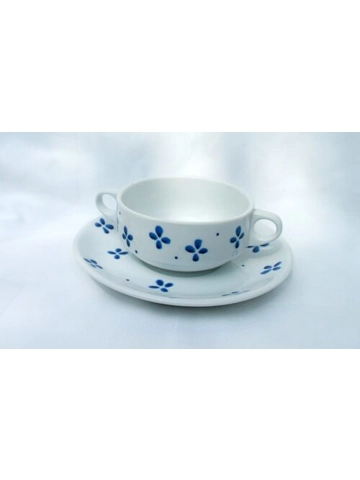 Oslikana šalica i tanjurić Plavi cvjetići