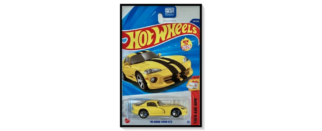 2025 Hot Wheels Mainline '96 Dodge Viper GTS [Yellow] #176/#250