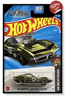 2025 Hot Wheels Mainline '68 Corvette - Gas Monkey Garage #134/#250