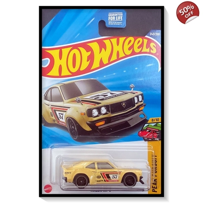 2025 Hot Wheels Mainline Mazda RX-3 [Pale Yellow] #243/#250