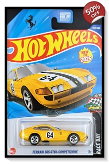 2025 Hot Wheels Mainline Ferrari 365 GTB4 Competizione [Yellow] #222/#250