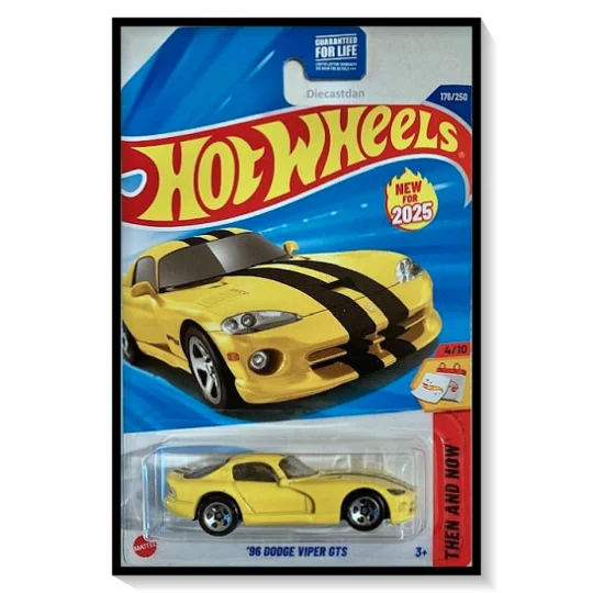2025 Hot Wheels Mainline '96 Dodge Viper GTS [Yellow] #176/#250