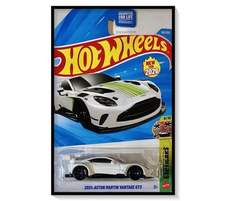 2026 Hot Wheels Mainline 2024 Aston Martin Vantage GT3 (Lunar White) #125/#250