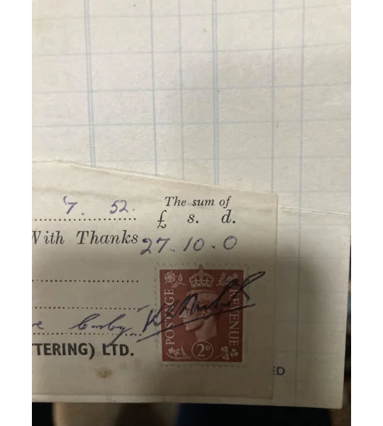 1952 Bush AC11 receipt and guarantee —