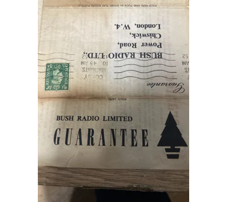 1952 Bush AC11 receipt and guarantee —