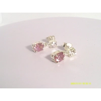 4Ct 2 Stone Pink and White Diamon..