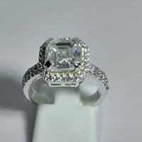 2.7Ct Grey Cushion Cut Diamond Ring