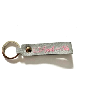 Reads with Edes Leather Keychain