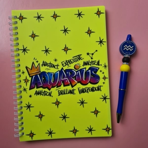 Aquarius Star Sign Notebook and Pen Bundle